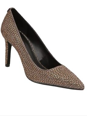Michael Kors Dorothy Flex Pumps Pointed Toe Star Perforations Metallic Size 10
